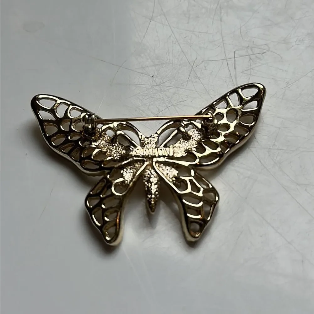 Vintage Sarah Coventry gold‎ tone butterfly brooch/pin